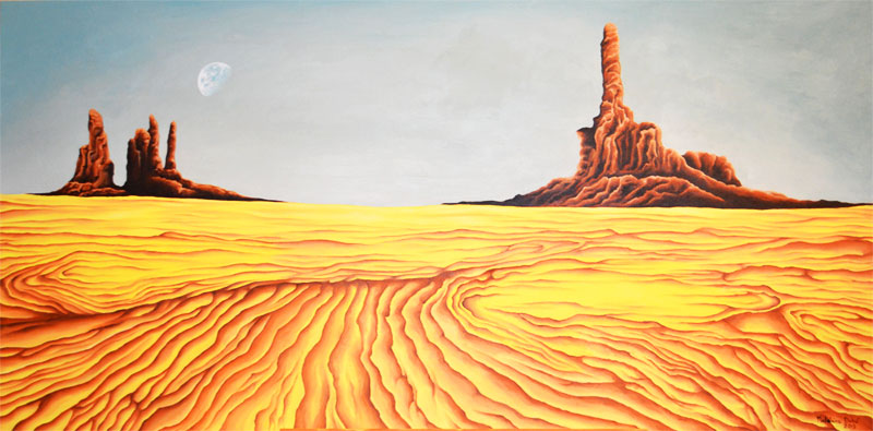 Peinture de désert surréaliste par Madeleine Dubé