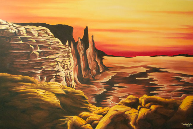Peinture de canyon rouge par Madeleine Dubé