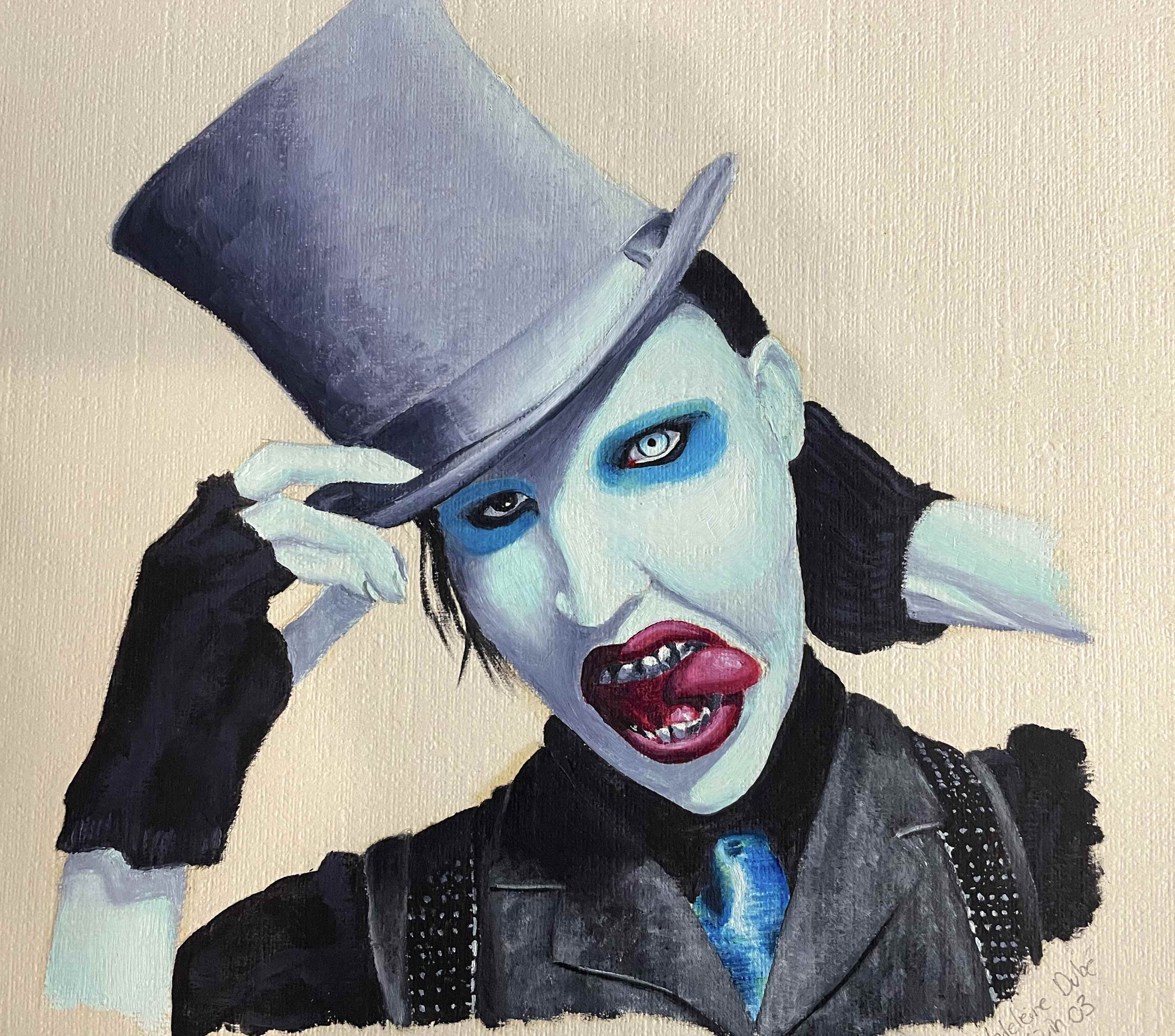 Peinture de Marilyn Manson par Madeleine Dubé